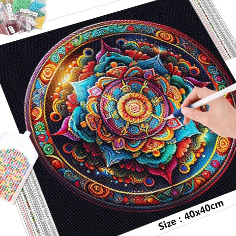 Mandala-Designs mit Diamond Painting auf Leinwand