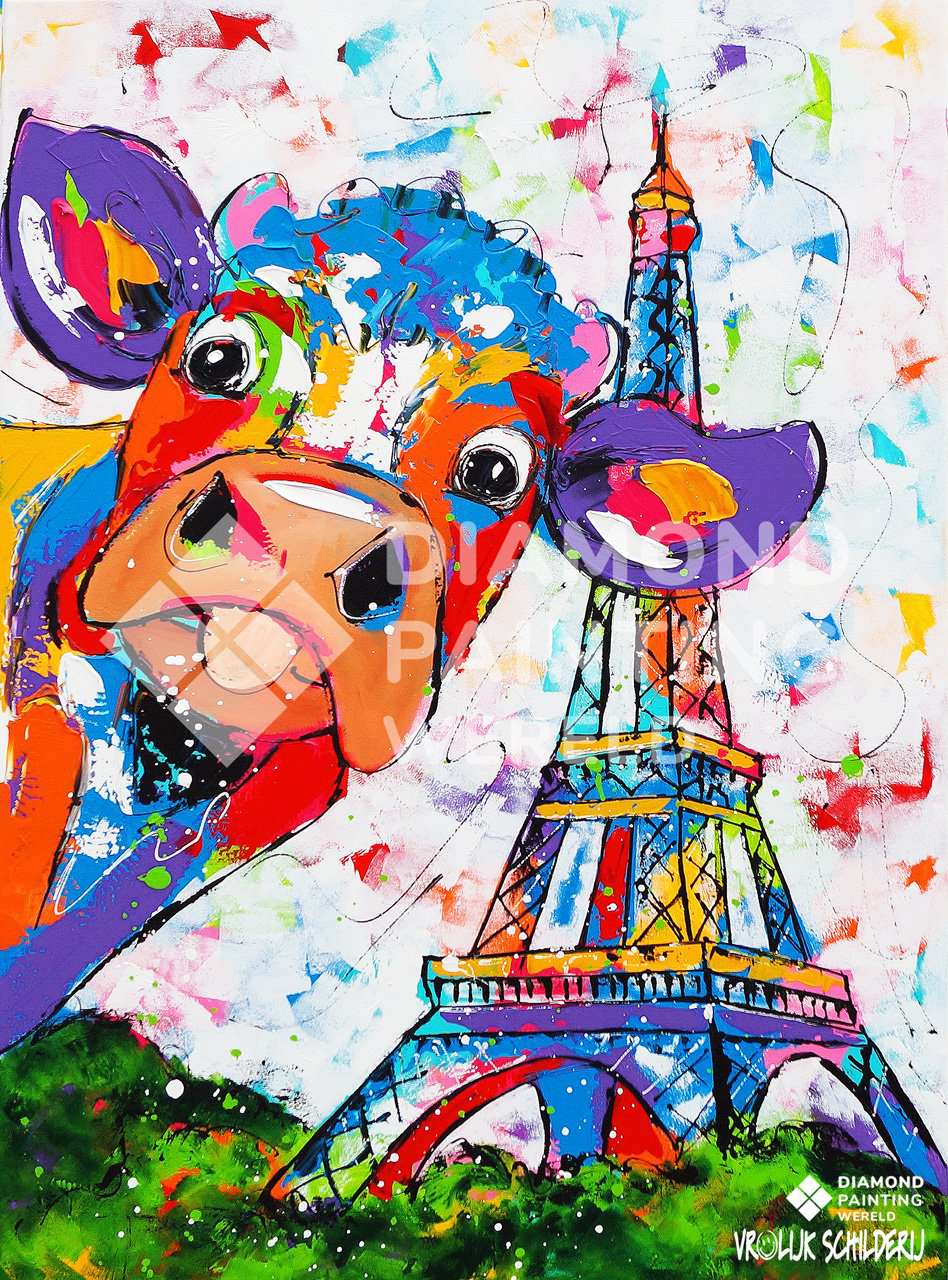 Kuh in Paris Diamond Painting