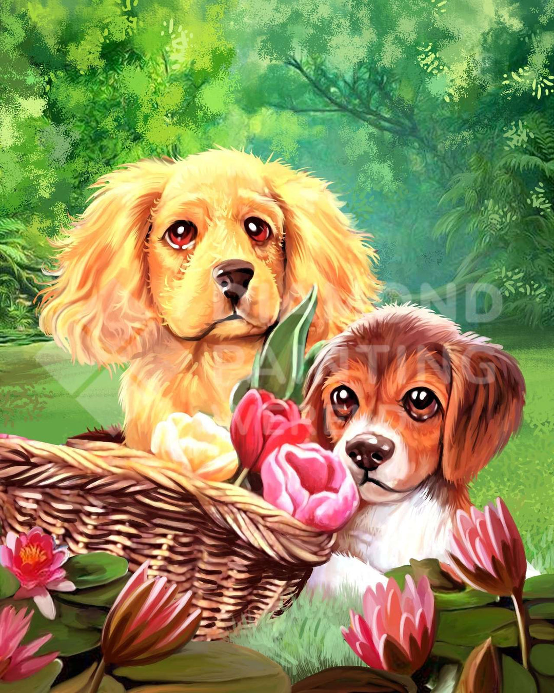 Welpenfreunde Diamond Painting Hundemotiv