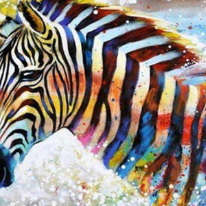 Buntes Zebra Aquarell Diamond Painting